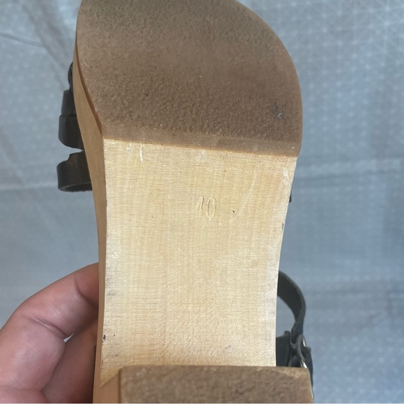 Swedish Hasbeens Braided Clog Sandals in Black Leather 40 - Picture 7 of 8